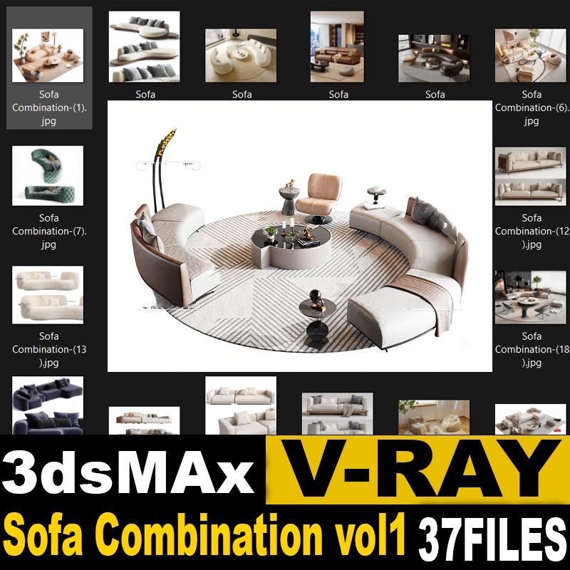Sofa Combination 3D Model vol1