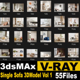 single sofa 3D model vol 1