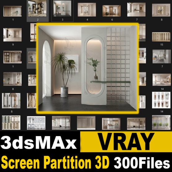 screen partition 3d model 2