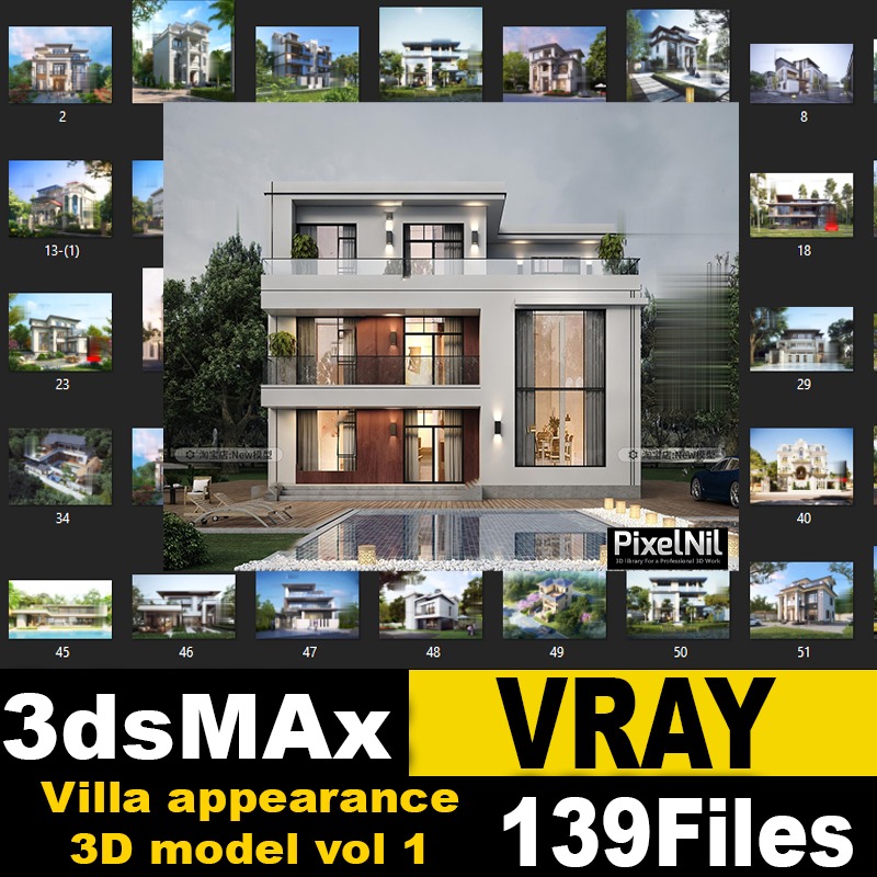 Villa appearance 3D model vol 1