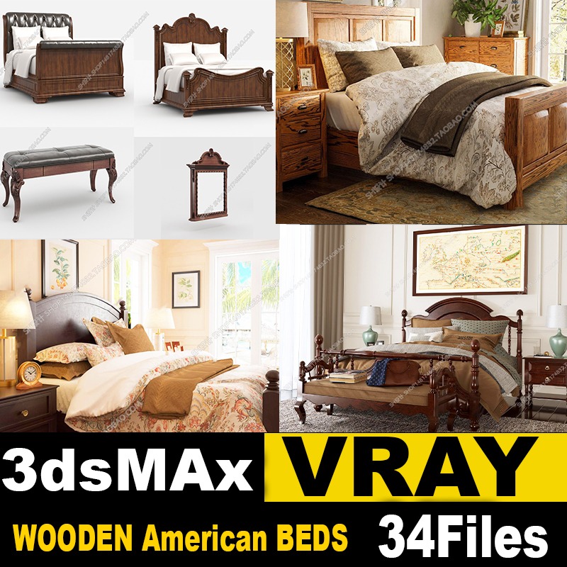 WOODEN American BEDS