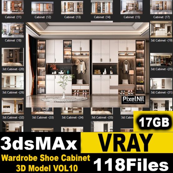 Wardrobe Shoe Cabinet 3D Model VOL 10