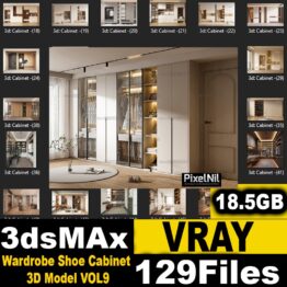 Wardrobe Shoe Cabinet 3D Model VOL9